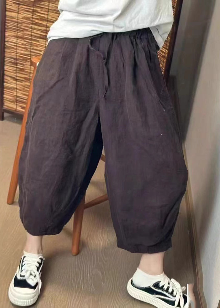 Harem Retro Beige Summer New Oversized Linen Pants - Image 3