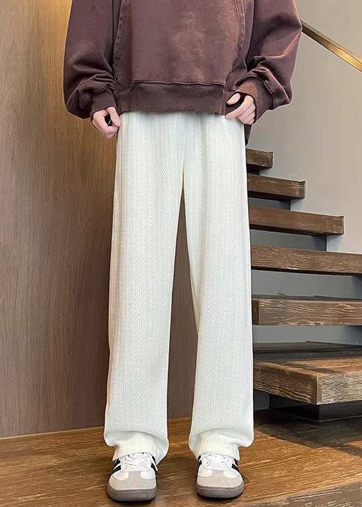 Chenille Mens Fall Pockets Brown Pants Solid Waist Simple Elastic - Image 2