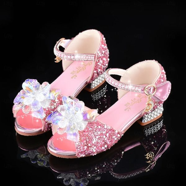 Girls' Rhinestone Flower Crystal Glittery Shoes - Image 4