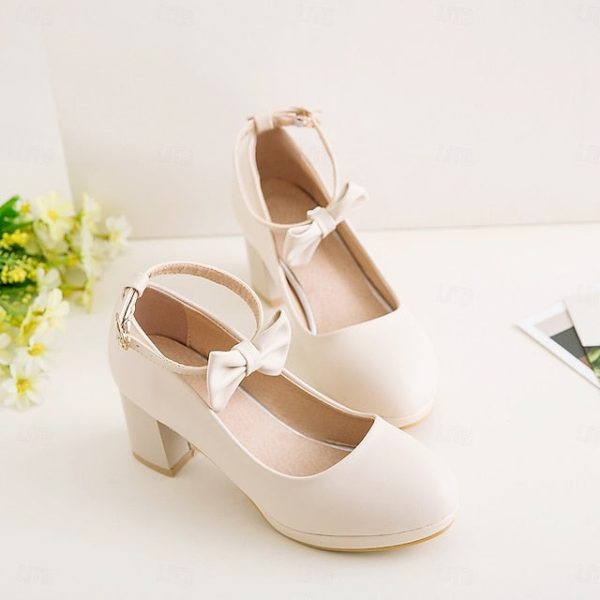 White for Bow Jane Shoes Girls' - Perfect Weddings Mary - Image 5