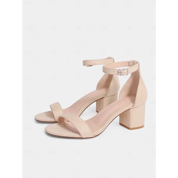 Gold Ankle Heel Sandals with Women's Block Stylish Glitter - Image 17