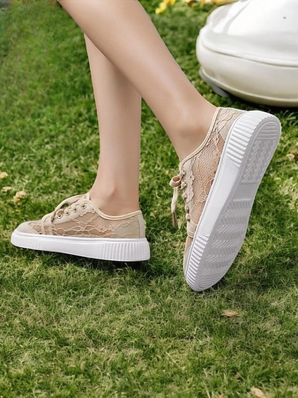 Casual Sneakers Floral Wedding Women Shoes Lace for Bridal - Image 7