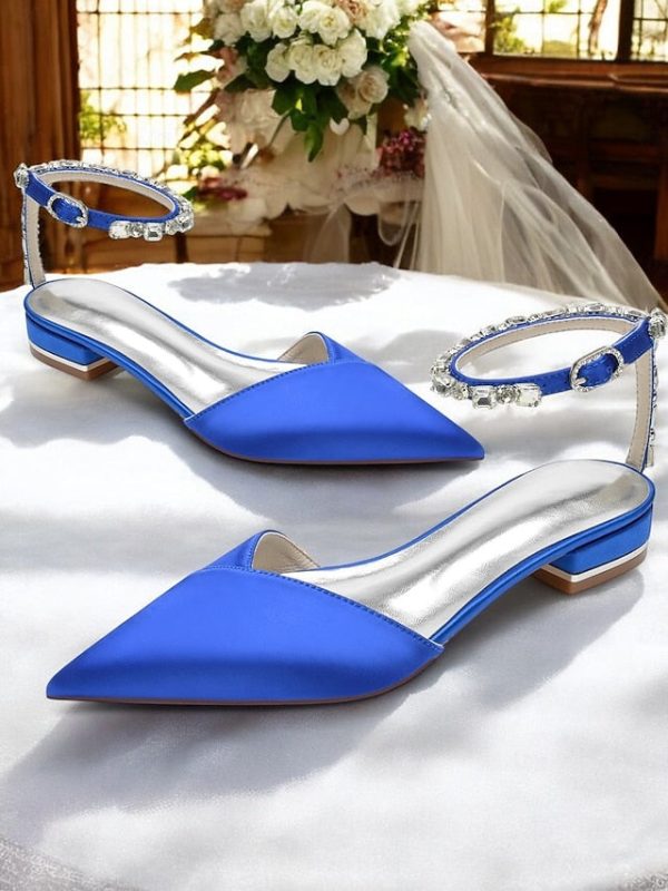 Chic Shoes with Satin Strap Crystal-Ankle Wedding Black - Image 14