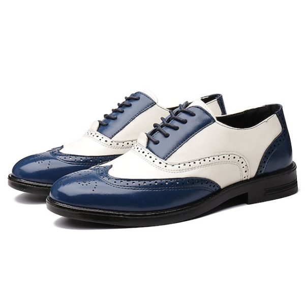 Burgundy Oxford Men's Wingtip Brogue Shoes White and - Image 7