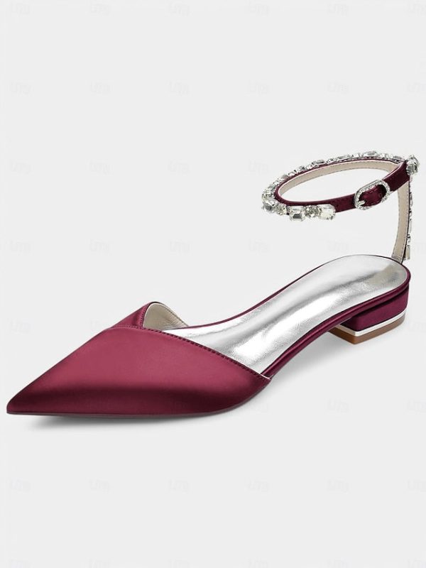 Chic Shoes with Satin Strap Crystal-Ankle Wedding Black - Image 7