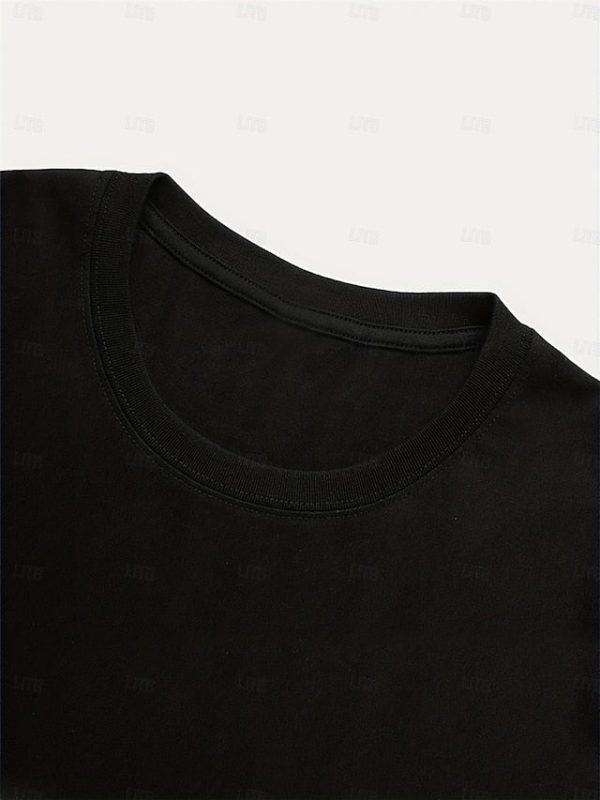 Women's T shirt Casual Funny Quote Crew Neck Black White - Image 3