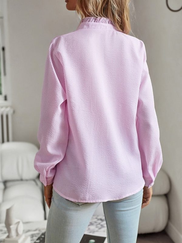 Women's Casual Shirt Button Up Shirt Blouse Buttons Print - Image 10