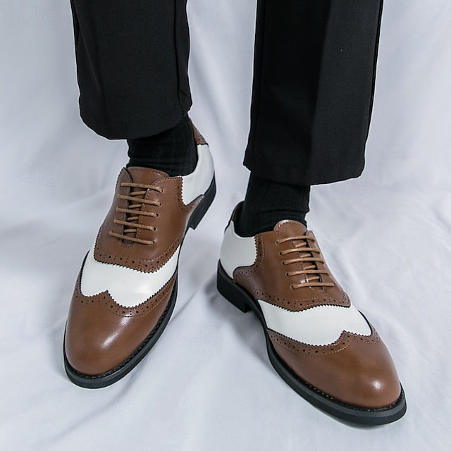 Wingtip Brogue in Two-Tone Oxford and White Men