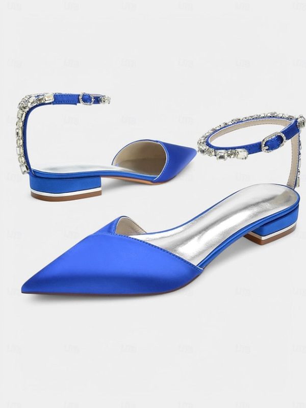 Chic Shoes with Satin Strap Crystal-Ankle Wedding Black - Image 4
