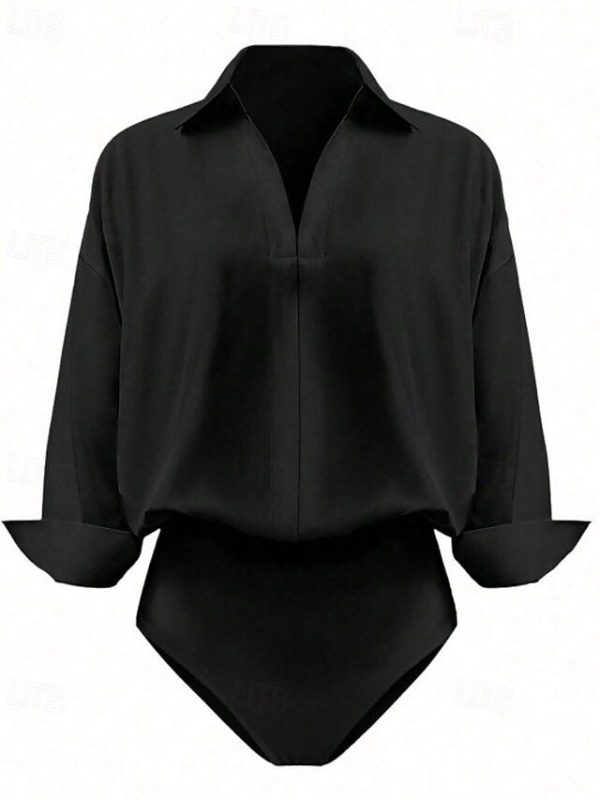 Women's Shirt Blouse Plain Stylish Basic Casual Long Sleeve - Image 10