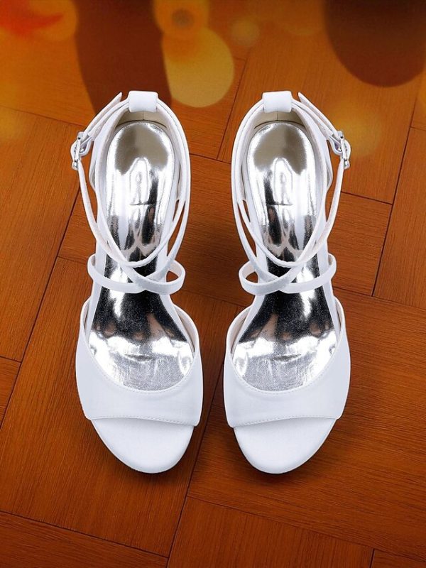 Strap Elegant Block - Satin Sandals with Ankle Women's Heel - Image 17