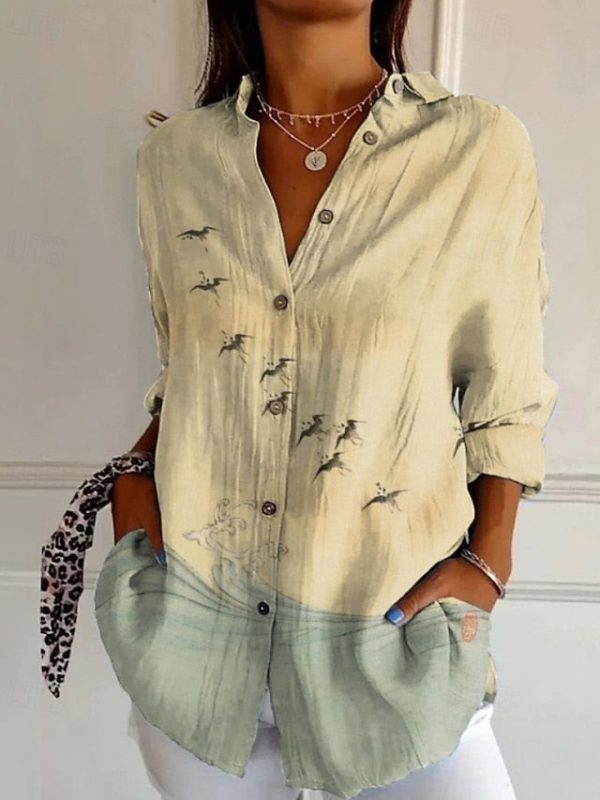 Women's Shirt Boho Shirt Blouse Print Flower Modern Boho - Image 5
