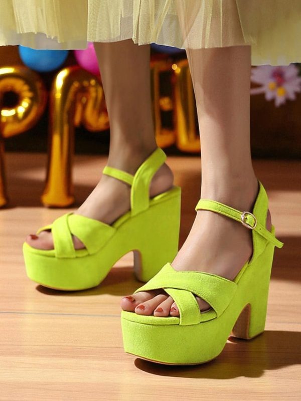 with Strap Platform Pink Sandals - Suede Hot Women's Ankle - Image 7