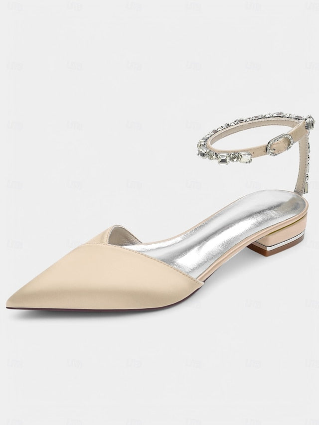 Chic Shoes with Satin Strap Crystal-Ankle Wedding Black - Image 9