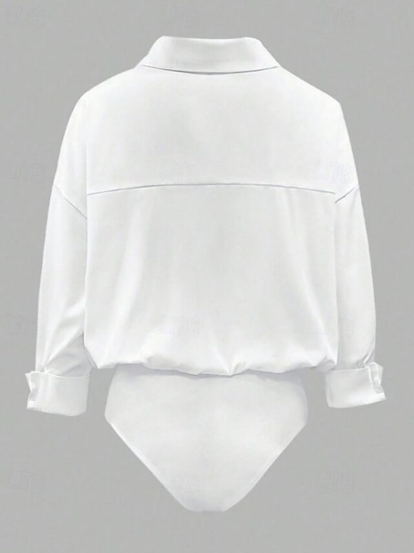 Women's Shirt Blouse Plain Stylish Basic Casual Long Sleeve - Image 5
