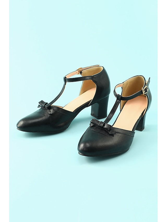 Roaring Vintage Heels Shoes T-strap 20s Retro heels Chunky 1950s - Image 9
