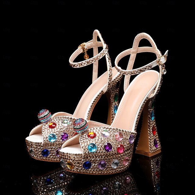 Colorful Rhinestone Sparkly Platform Women