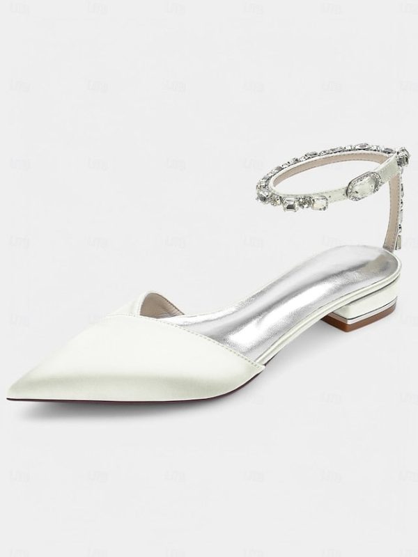 Chic Shoes with Satin Strap Crystal-Ankle Wedding Black - Image 11