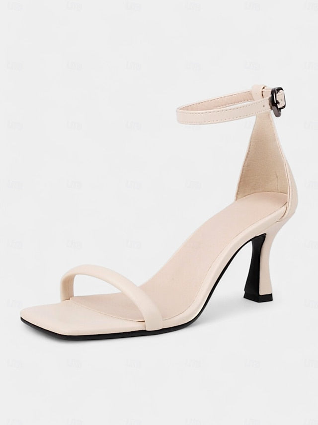 Strap - Sleek Ankle Minimalist Green for Women Sandals Mid-Heel - Image 4
