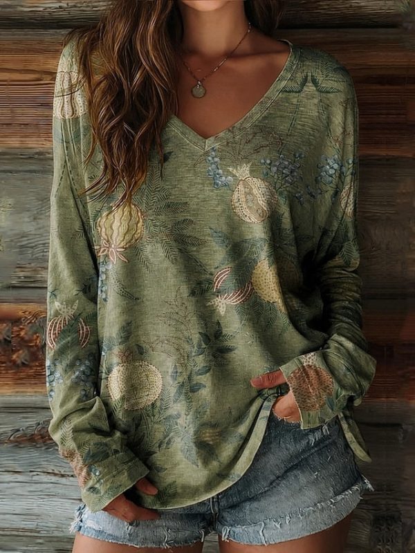 Women's T Shirt Print Floral Graphic Sunflower Vintage - Image 5