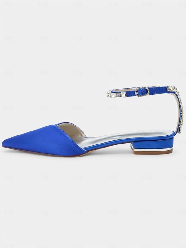 Chic Shoes with Satin Strap Crystal-Ankle Wedding Black - Image 5