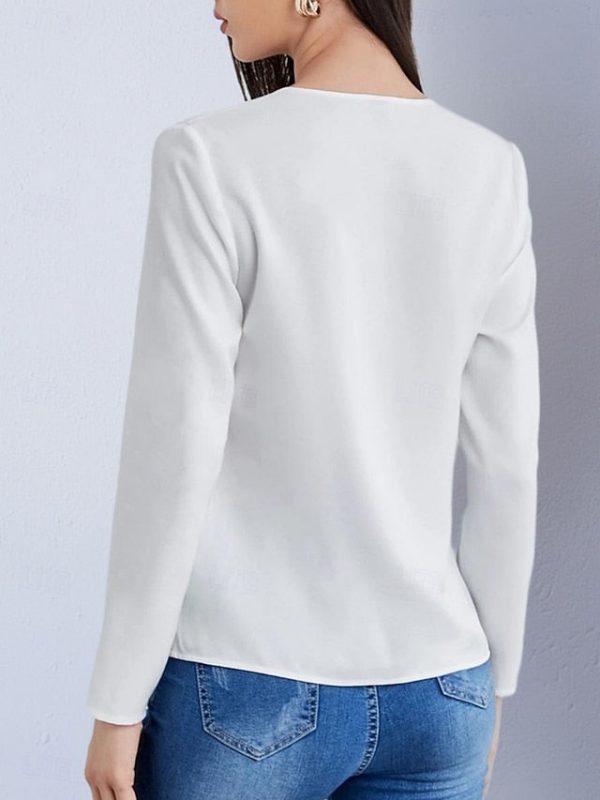 Women's Shirt Satin Shirt Casual Shirt Plain Vintage - Image 5