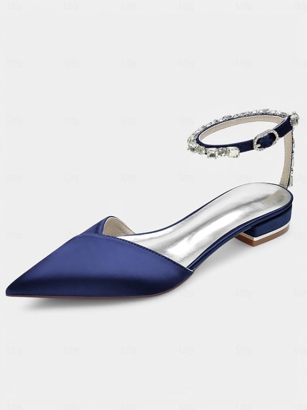 Chic Shoes with Satin Strap Crystal-Ankle Wedding Black - Image 10