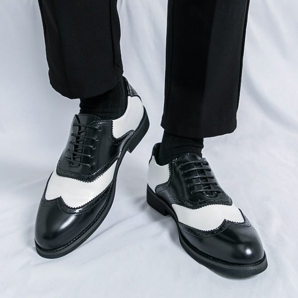 Wingtip Brogue in Two-Tone Oxford and White Men's Shoes - Image 19