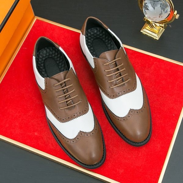 Wingtip Brogue in Two-Tone Oxford and White Men's Shoes - Image 6