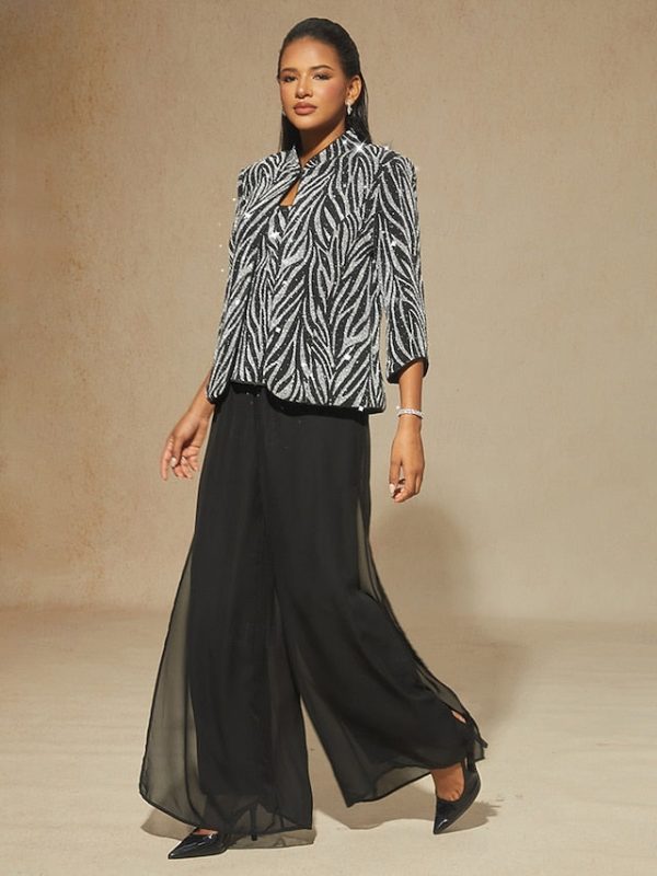 Women's Dressy Tops Floral Paisley Embroidered Elegant 3/4 - Image 14