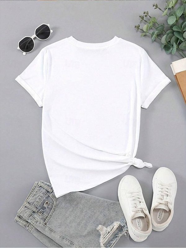 Women's T Shirt Print Floral Poppy Casual Short Sleeve Crew - Image 2