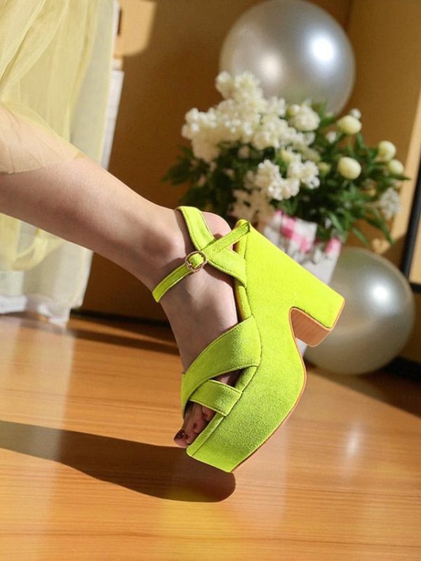with Strap Platform Pink Sandals - Suede Hot Women's Ankle - Image 9