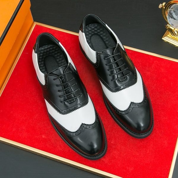 Wingtip Brogue in Two-Tone Oxford and White Men's Shoes - Image 16