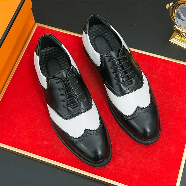 Wingtip Brogue in Two-Tone Oxford and White Men