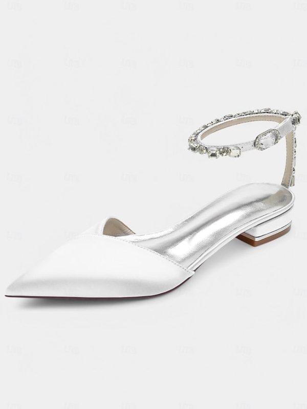 Chic Shoes with Satin Strap Crystal-Ankle Wedding Black - Image 13
