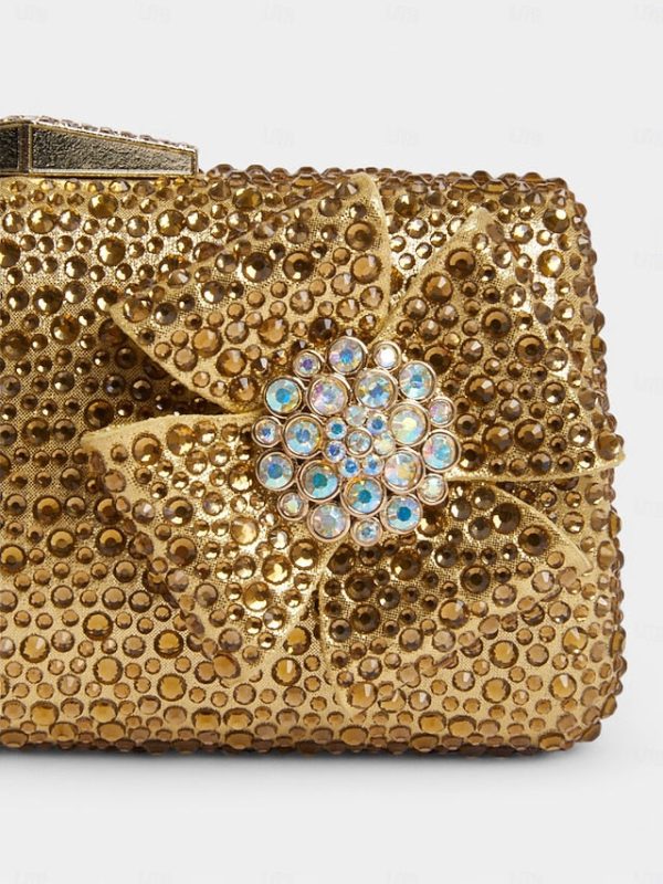 Rhinestone Sparkling High Matching Bow Sandals Clutch with Heel - Image 13