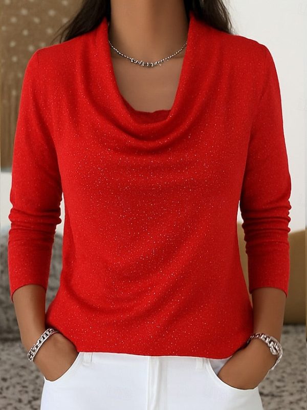 Women's Shirt Elegant Stylish Basic Long Sleeve Regular - Image 2