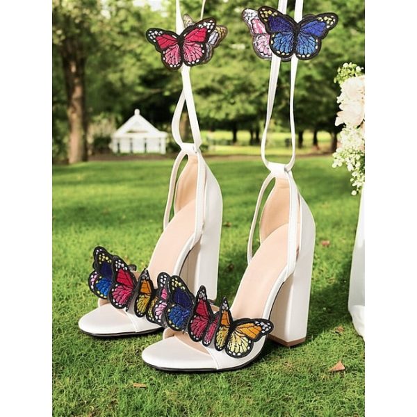 Heel for High Sandals Butterfly Women Black Embellished - Image 8