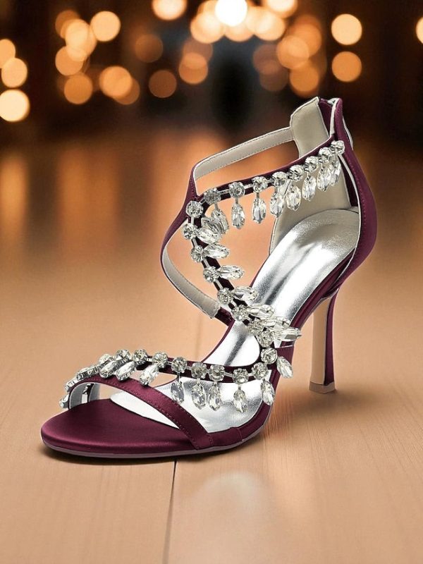 with Sandals Heel Rhinestone White Women's Strappy High - Image 10