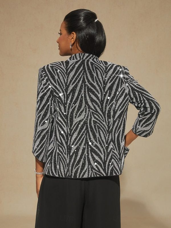 Women's Dressy Tops Floral Paisley Embroidered Elegant 3/4 - Image 11