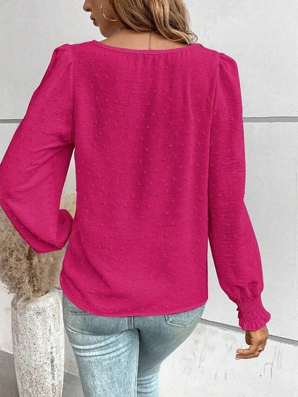 Women's Popover Shirt Casual Shirt Blouse Lace Patchwork - Image 14