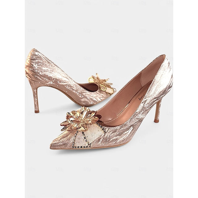 Silver Glitter Sparkling Heels Women Wedding for High Shoes - Image 9