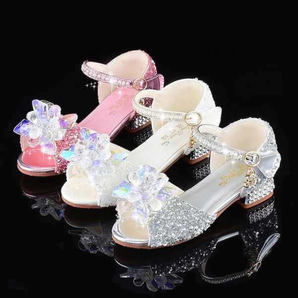 Girls' Rhinestone Flower Crystal Glittery Shoes - Image 2