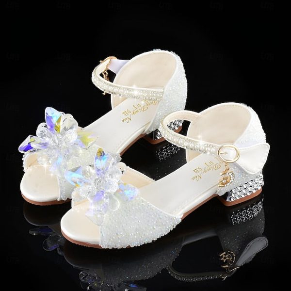 Girls' Rhinestone Flower Crystal Glittery Shoes - Image 5