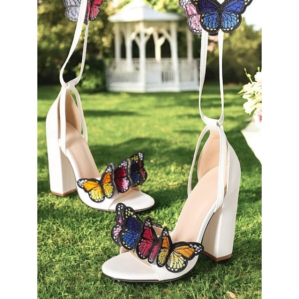 Heel for High Sandals Butterfly Women Black Embellished - Image 9