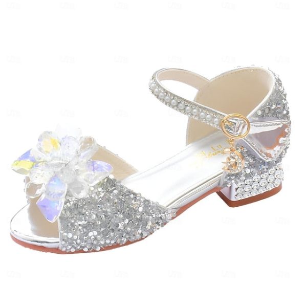 Girls' Rhinestone Flower Crystal Glittery Shoes - Image 3