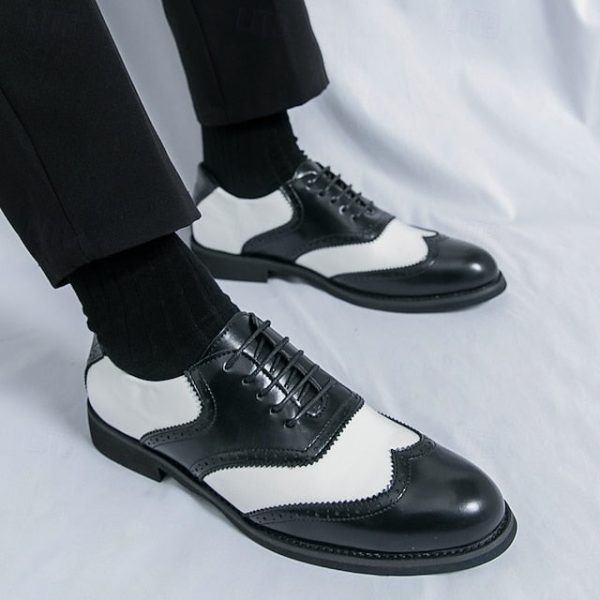 Wingtip Brogue in Two-Tone Oxford and White Men's Shoes - Image 18