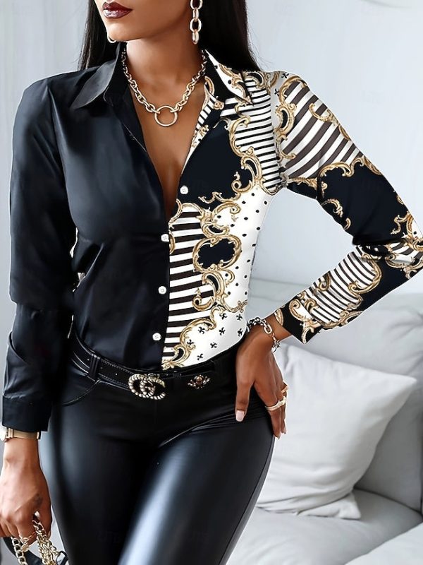 Women's Work Shirt Graphic Leopard Elegant Stylish Casual - Image 5