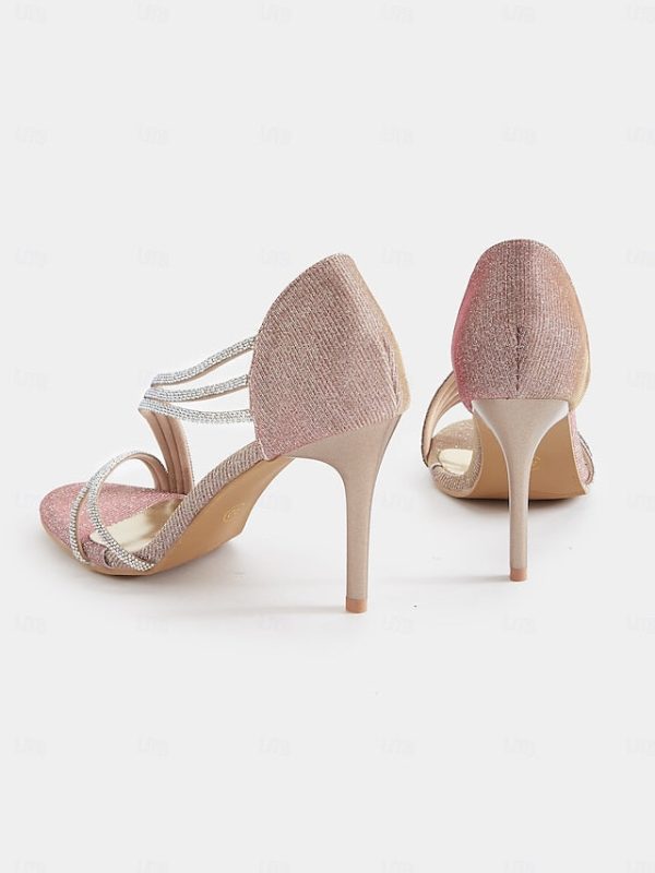 Strappy High Heel for Women Rhinestone Crystal Sandals - Image 6