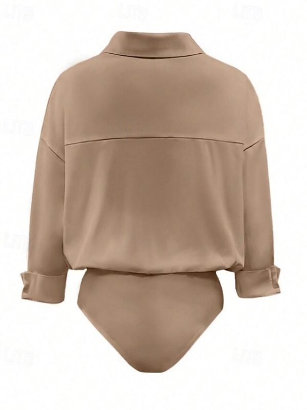 Women's Shirt Blouse Plain Stylish Basic Casual Long Sleeve - Image 2